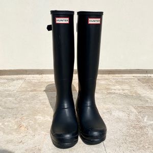 Hunter Tall Black Adjustable Rain Boots